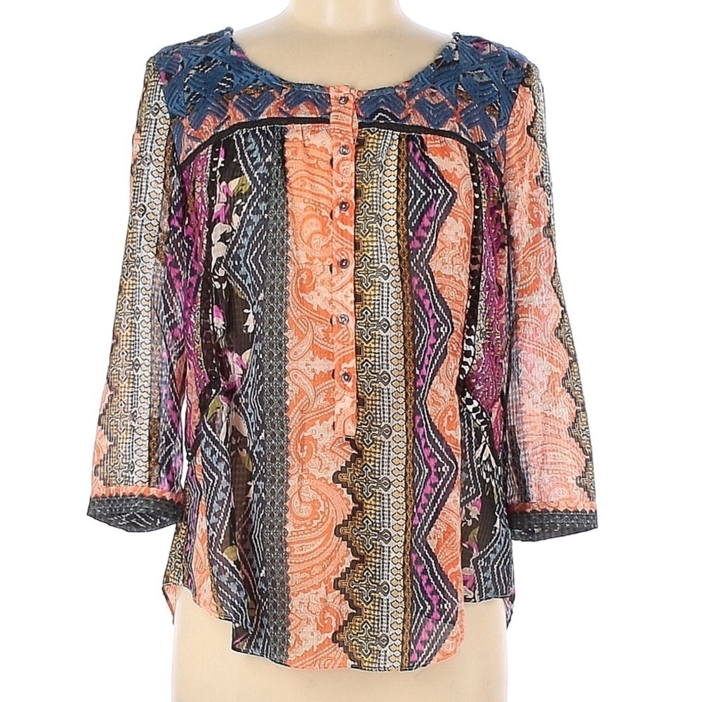 Anthropologie Vanessa Virginia Embroidered Peasant Blouse​​​ - Picture 10 of 11